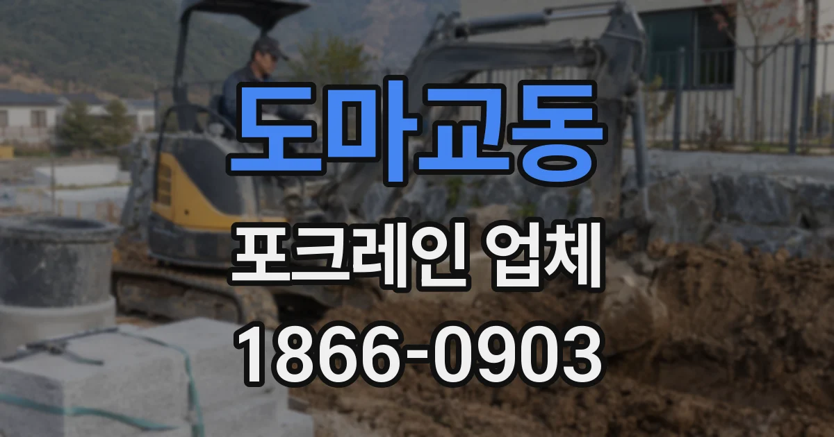 도마교동 포크레인 업체