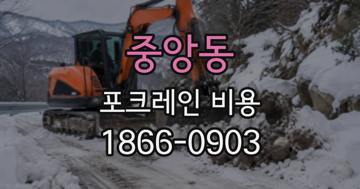 중앙동 포크레인비용
