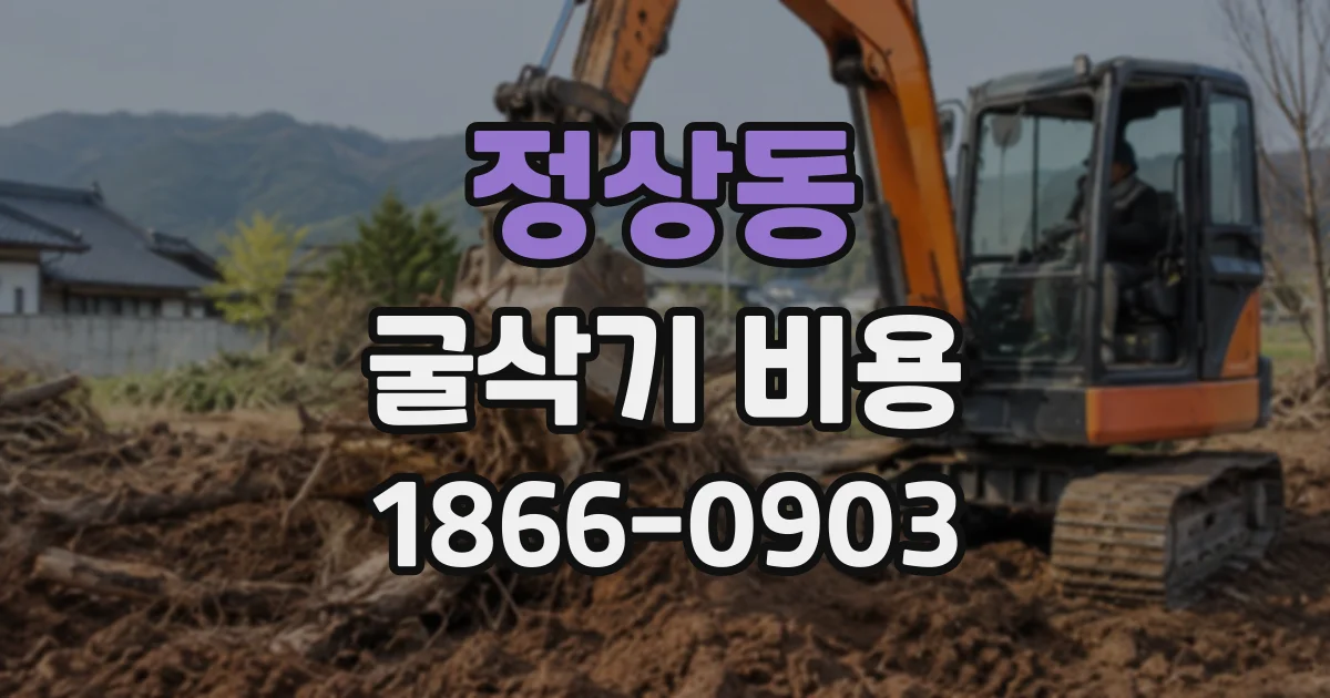 정상동 굴삭기비용