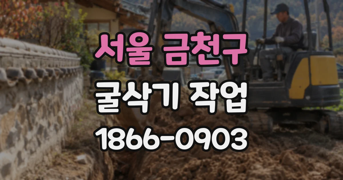 서울 금천구 굴삭기 작업