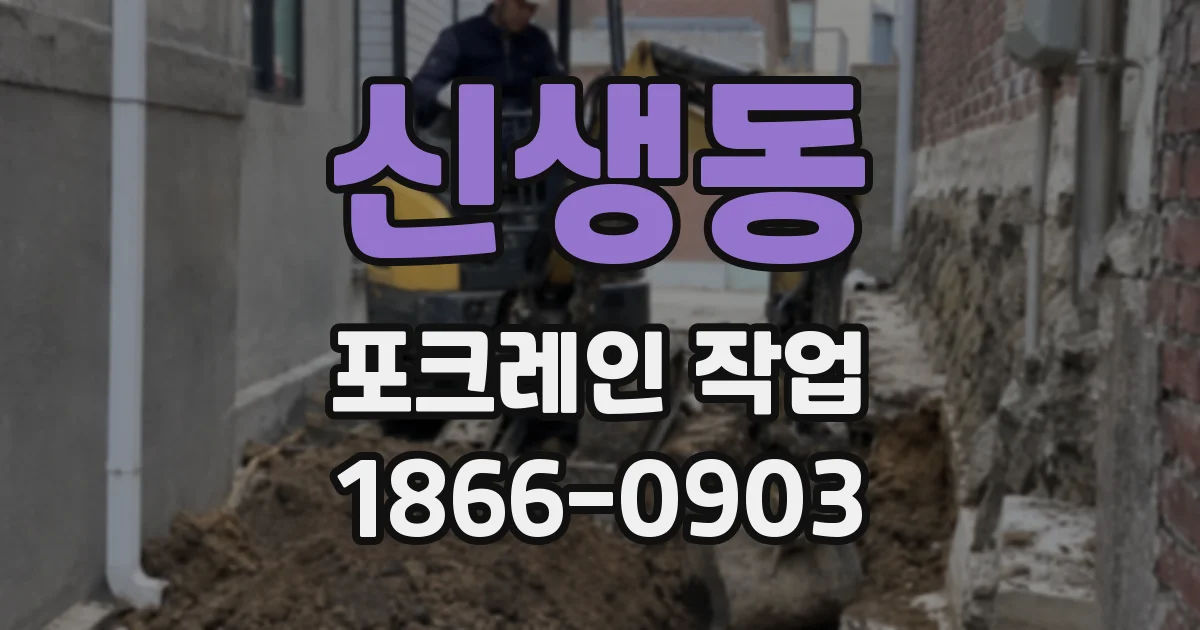 신생동 포크레인 작업