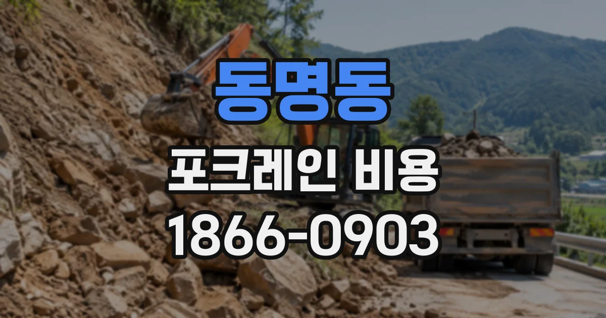 동명동 포크레인비용