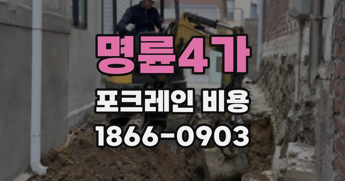 명륜4가 포크레인 비용