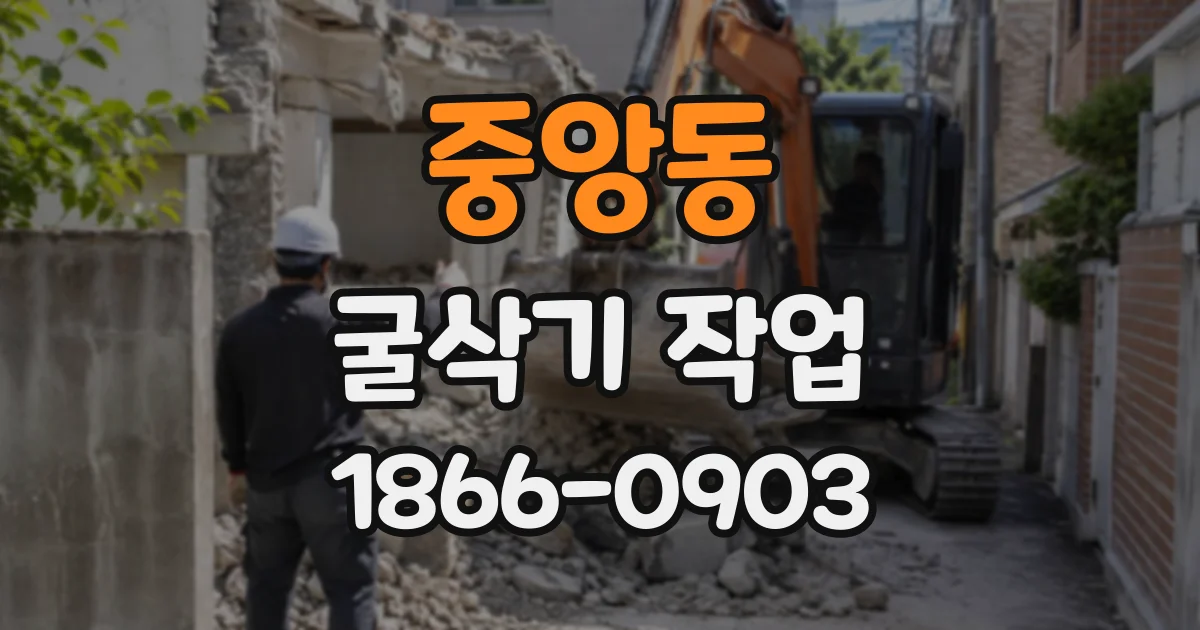 중앙동 굴삭기작업
