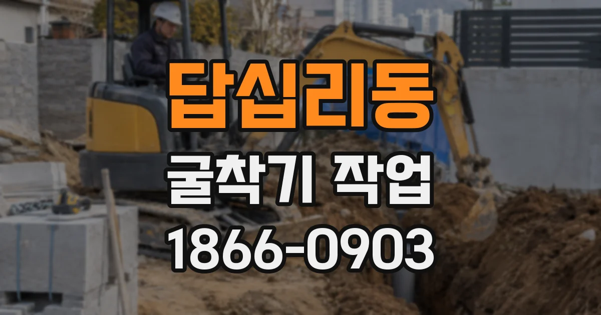 답십리동 굴착기 작업