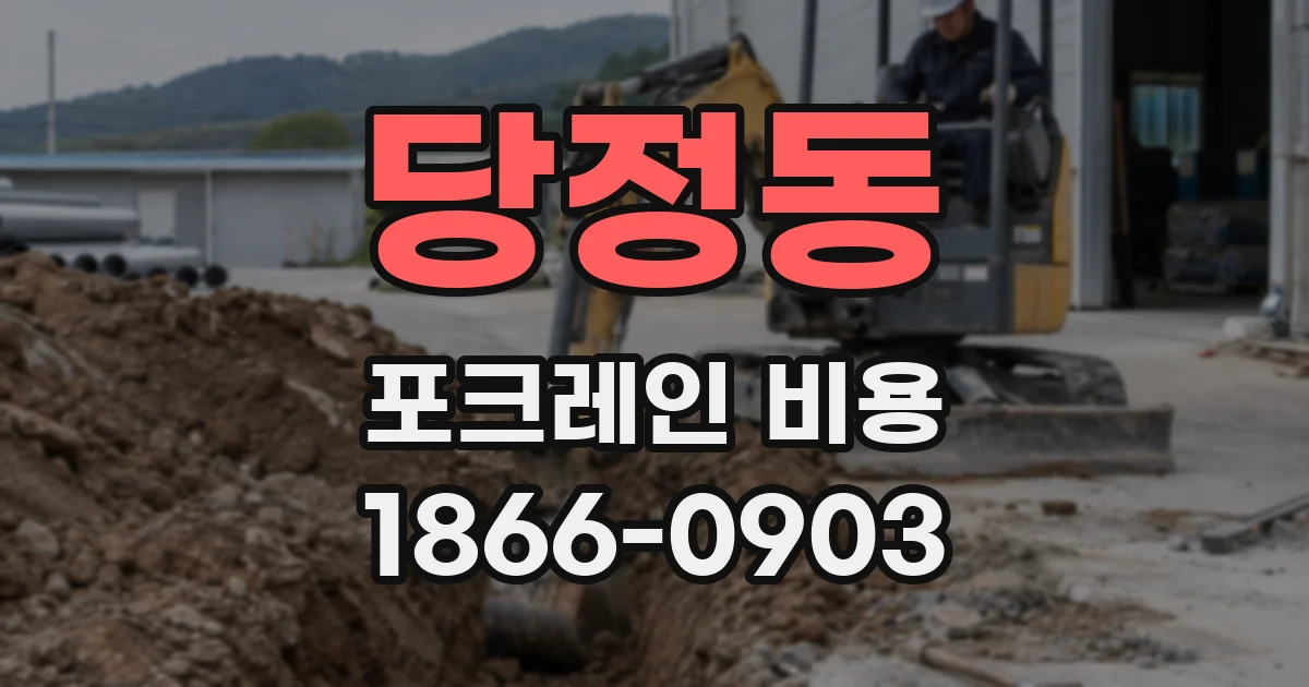당정동 포크레인 비용