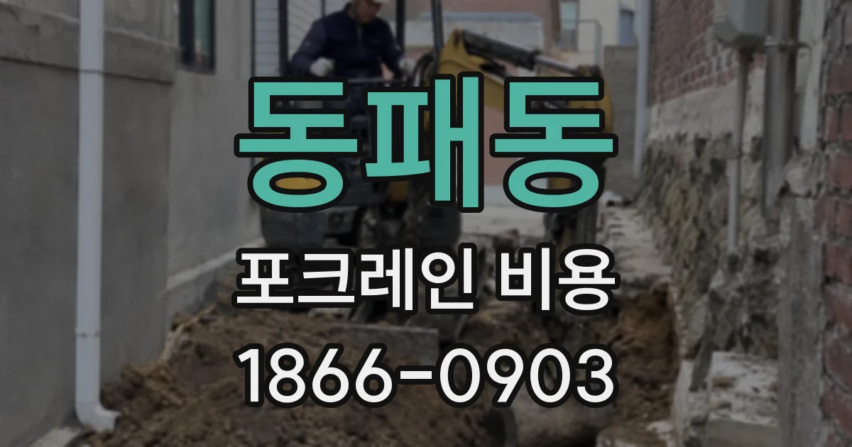 동패동 포크레인 비용