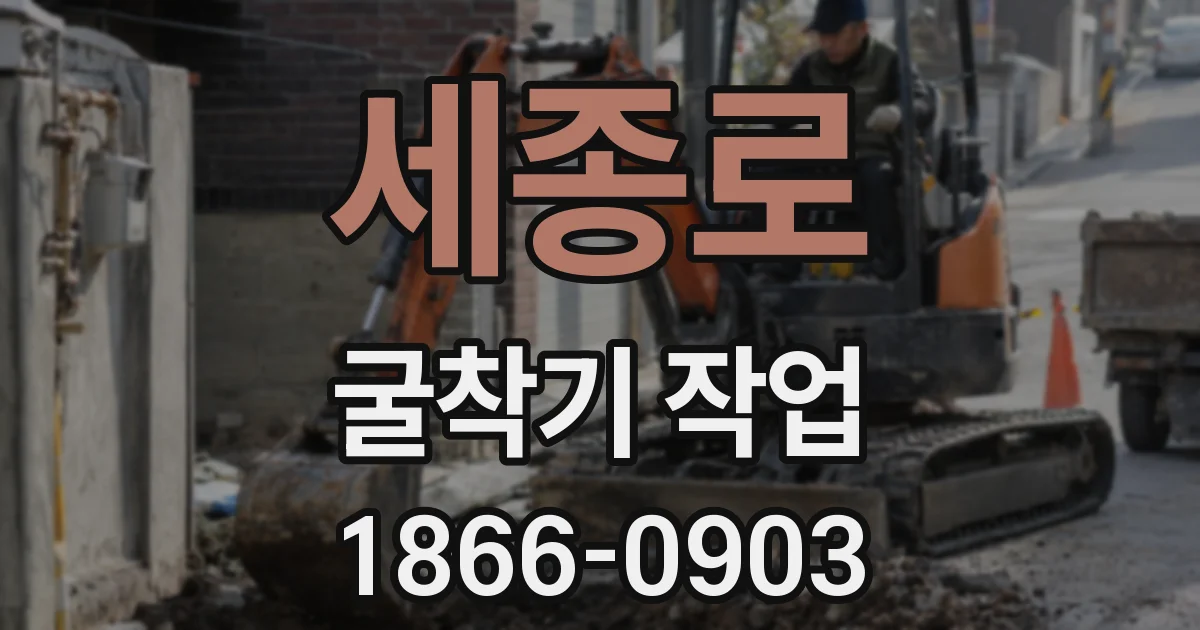 세종로 굴착기 작업