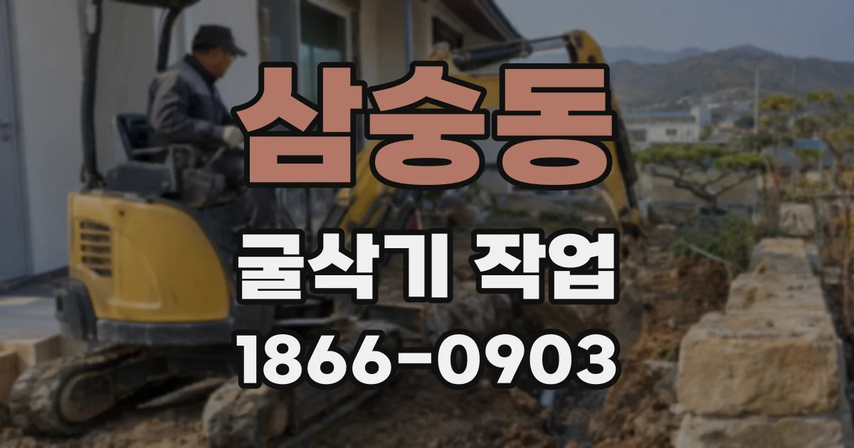 삼숭동 굴삭기 작업