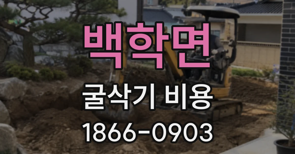 백학면 굴삭기 비용