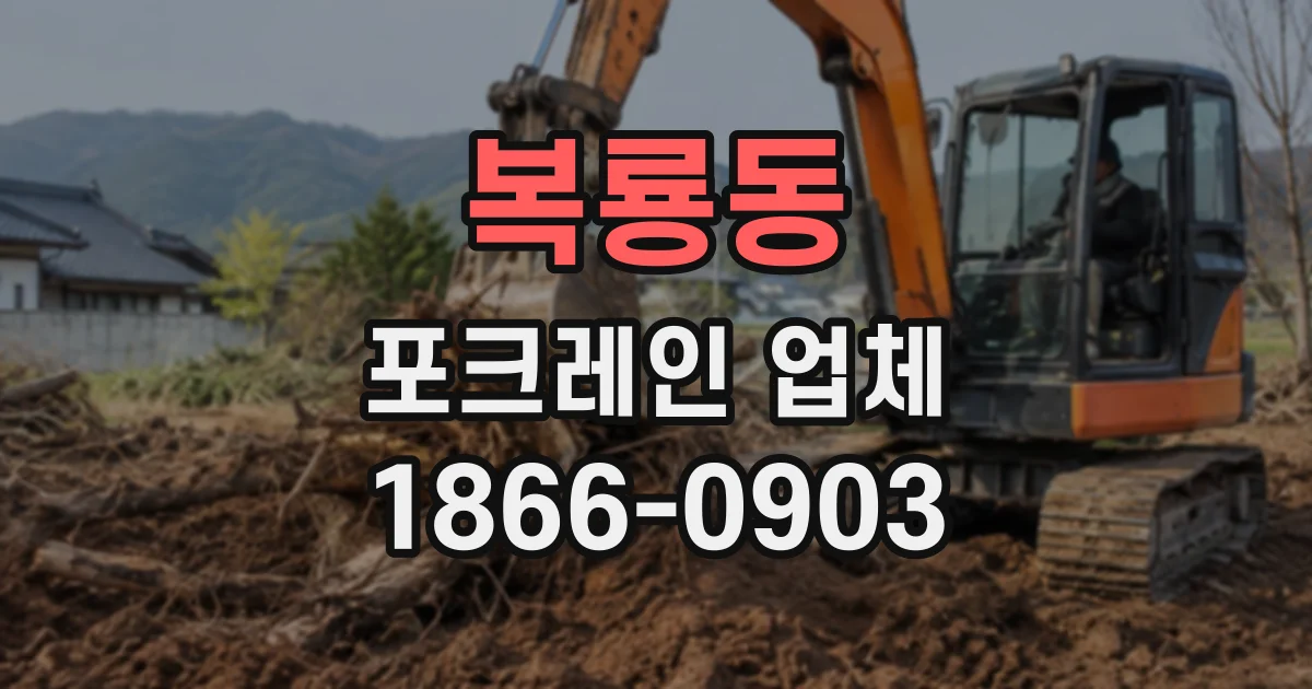 복룡동 포크레인업체