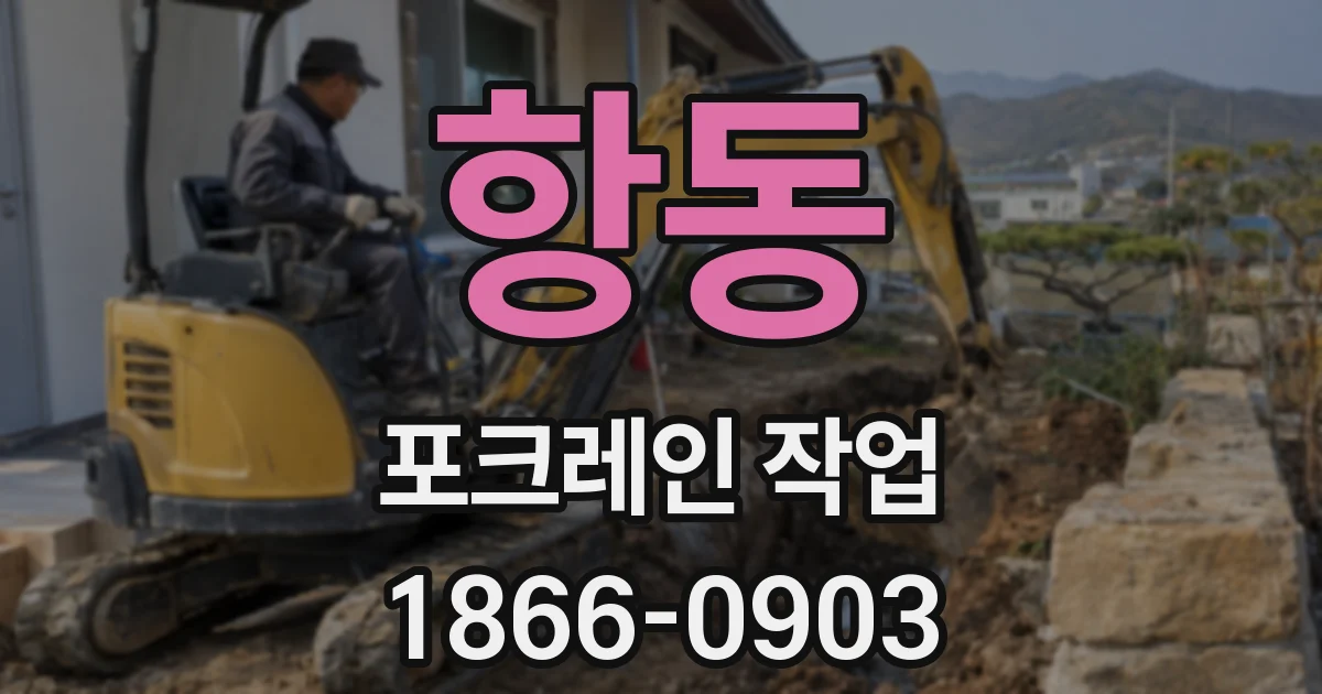 항동 포크레인 작업