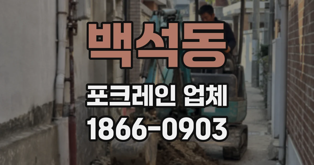 백석동 포크레인 업체