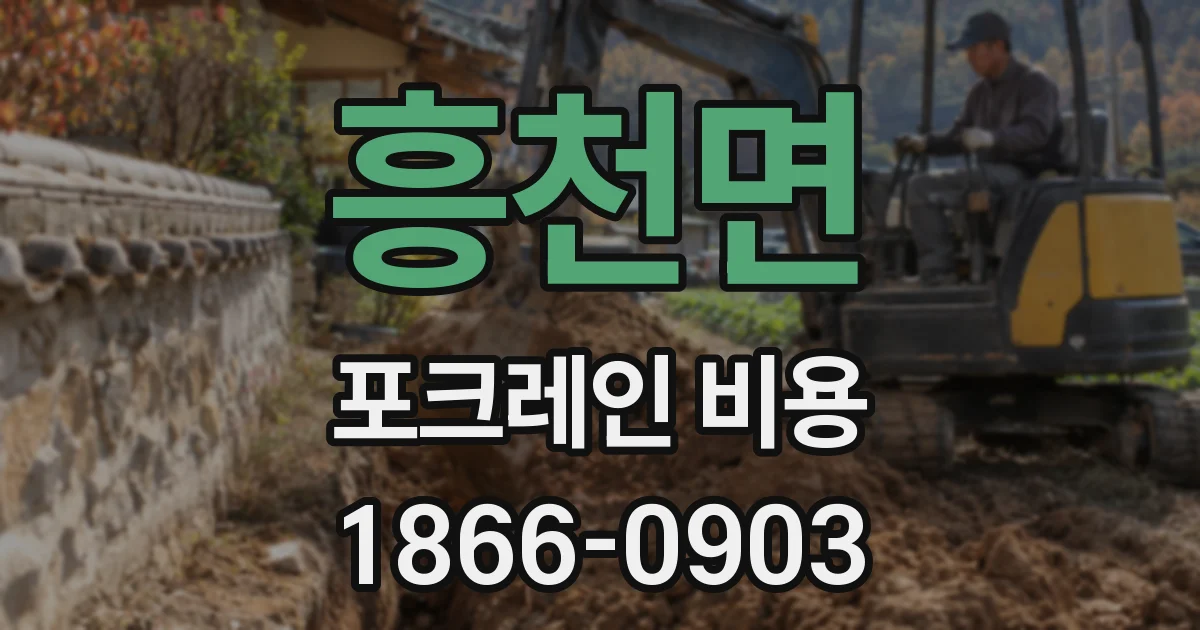 흥천면 포크레인 비용