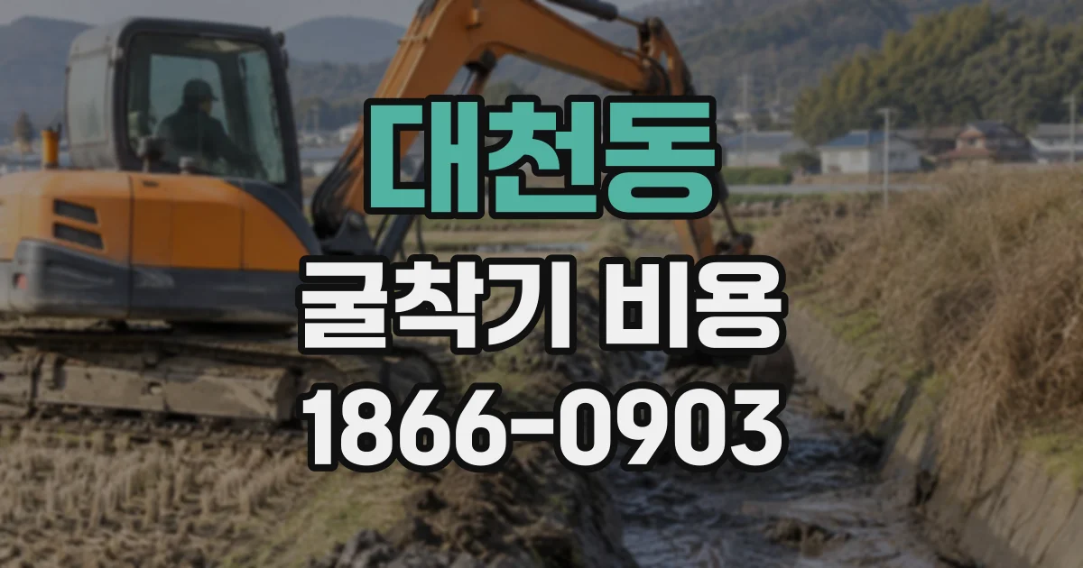 대천동 굴착기비용