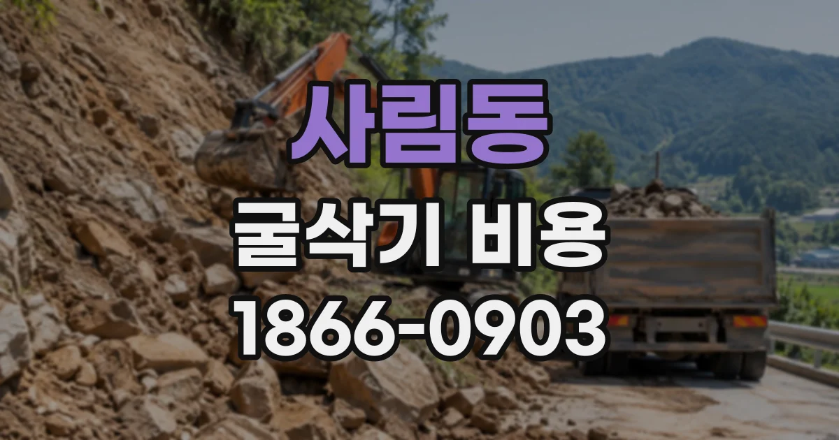 사림동 굴삭기비용