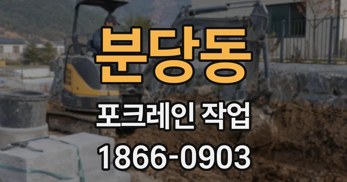 분당동 포크레인 작업