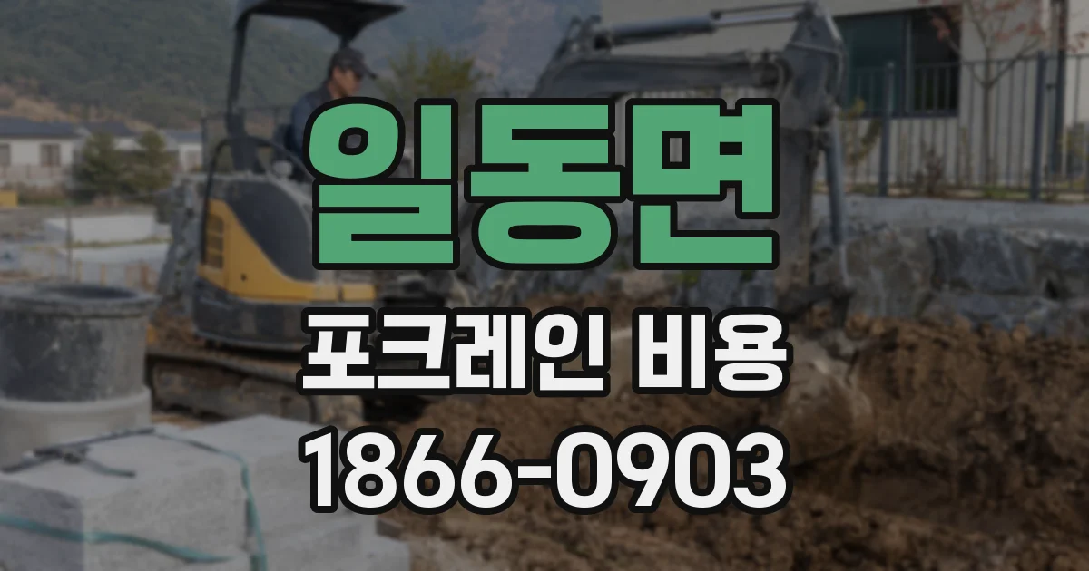 일동면 포크레인 비용
