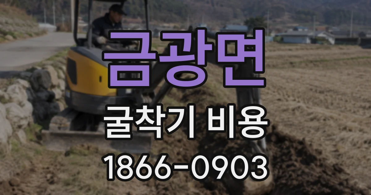 금광면 굴착기 비용