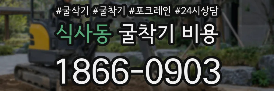 식사동 굴착기 비용