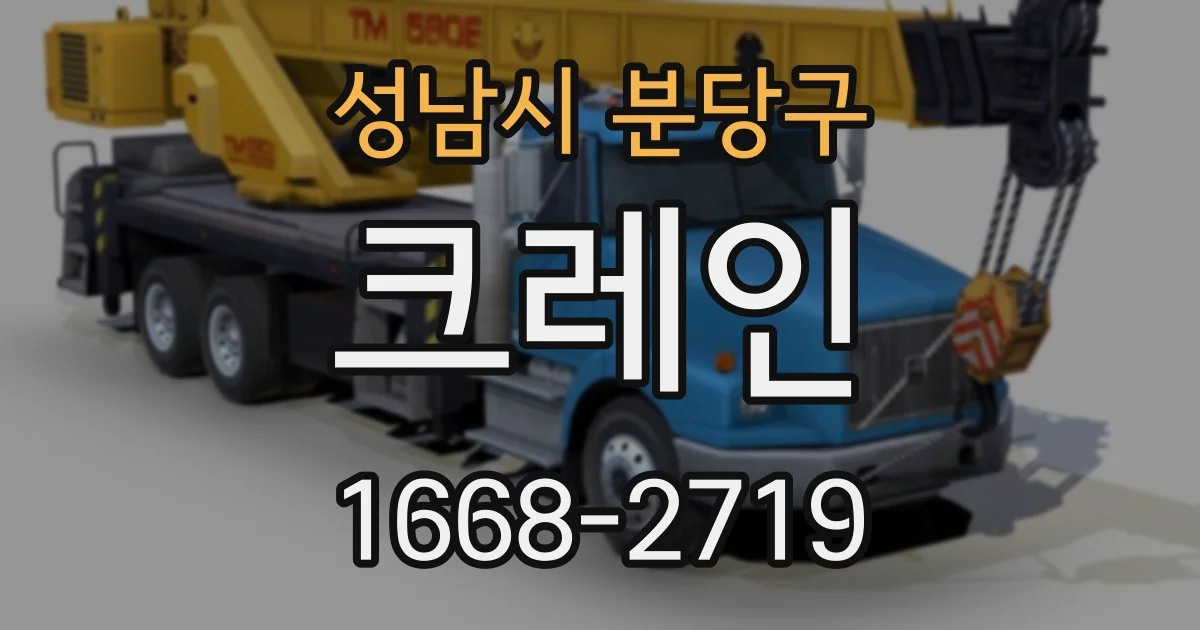 성남시 분당구 크레인