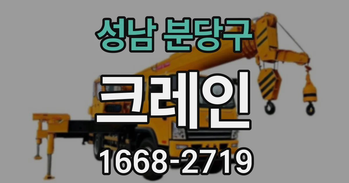 성남 분당구 크레인