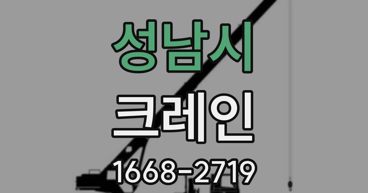 성남시 크레인