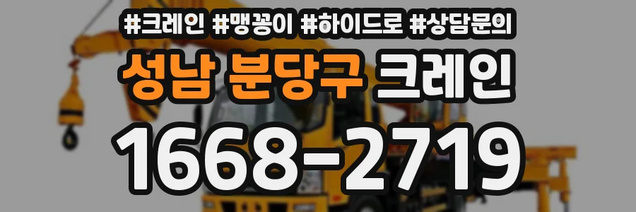 성남 분당구 크레인