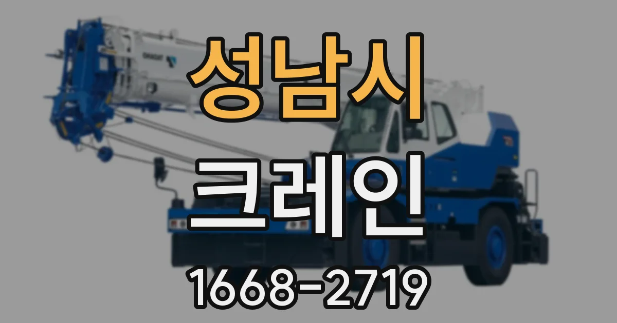 성남시 크레인