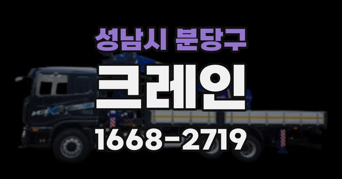 성남시 분당구 크레인