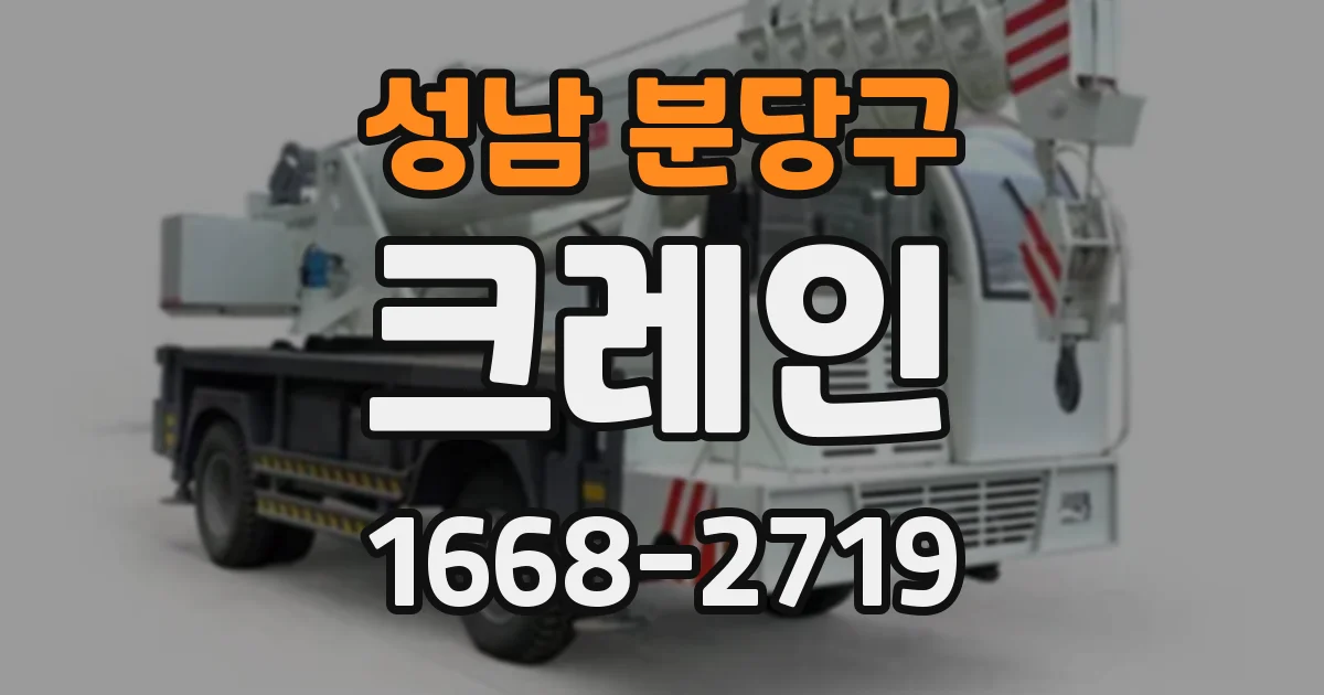 성남 분당구 크레인