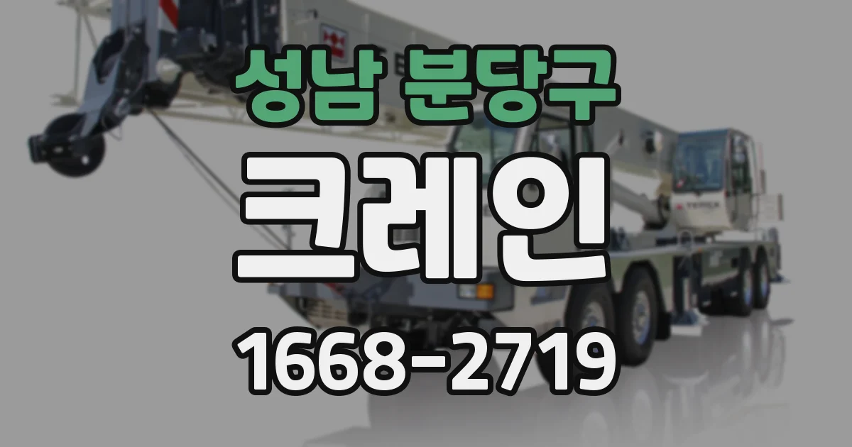 성남 분당구 크레인