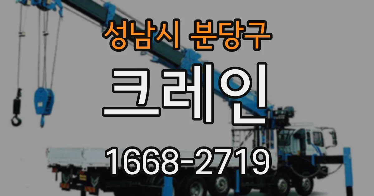 성남시 분당구 크레인