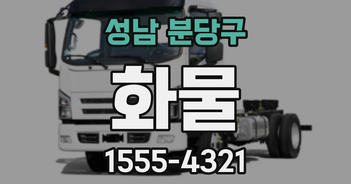 성남 분당구 화물