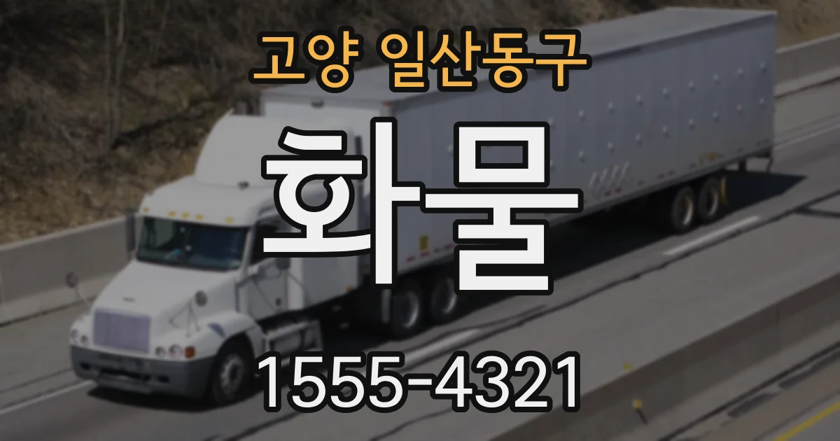 고양 일산동구 화물