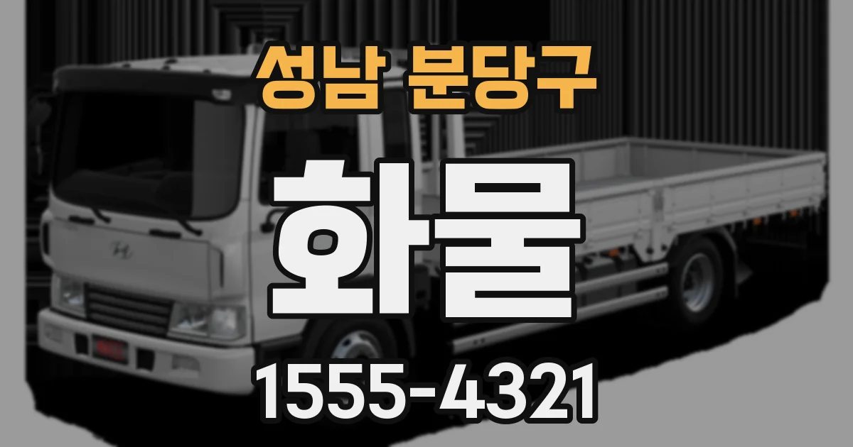 성남 분당구 화물