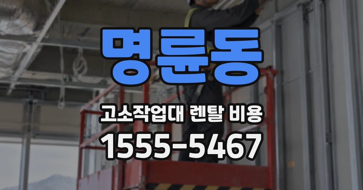 명륜동 고소작업대 렌탈 비용