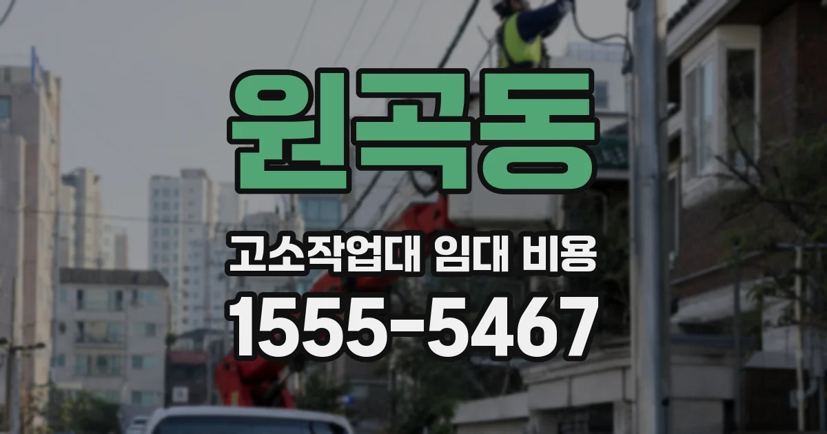 원곡동 고소작업대 임대 비용