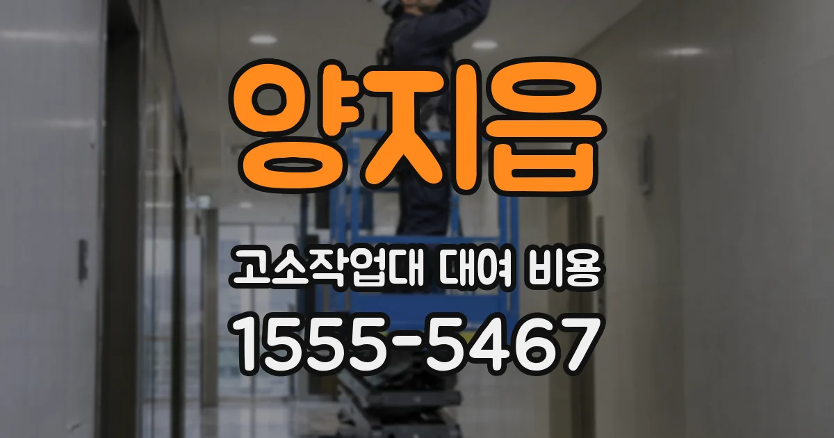 양지읍 고소작업대 대여 비용