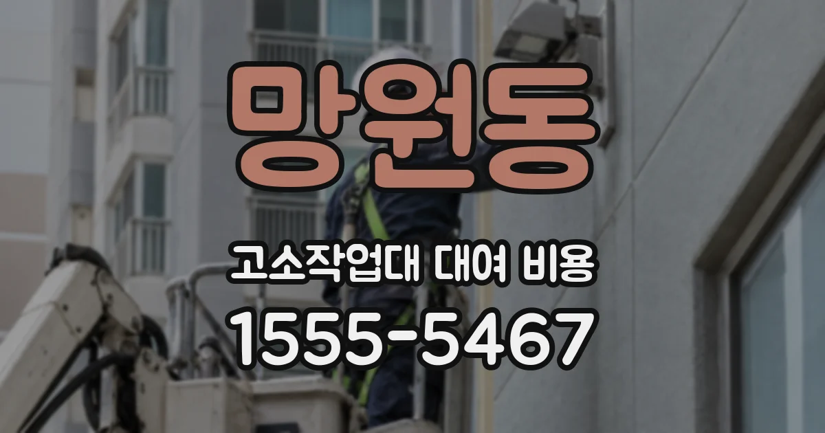 망원동 고소작업대 대여 비용