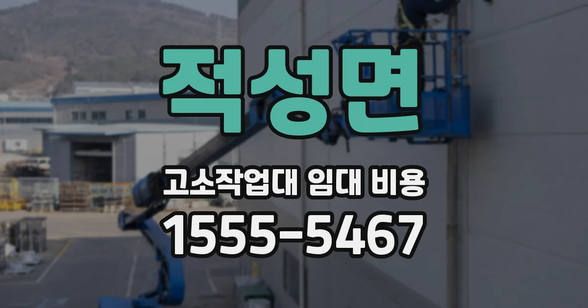 적성면 고소작업대 임대 비용