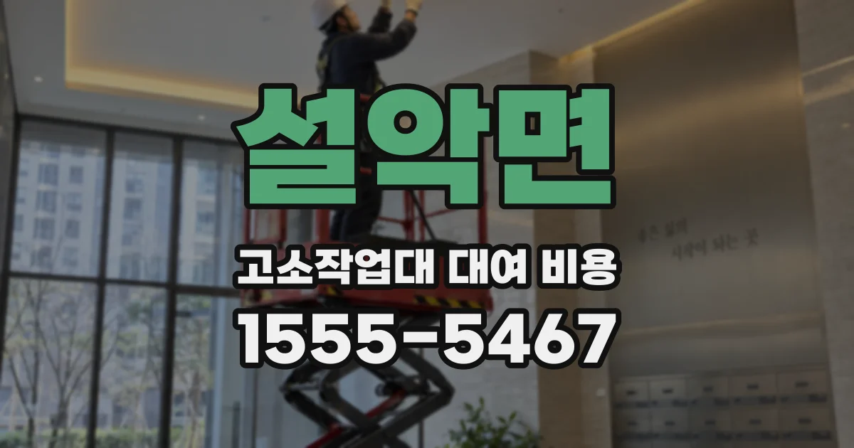 설악면 고소작업대 대여 비용