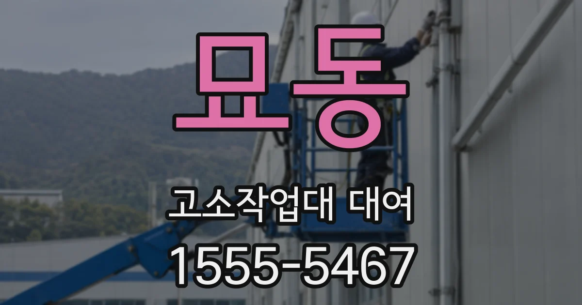 묘동 고소작업대 대여