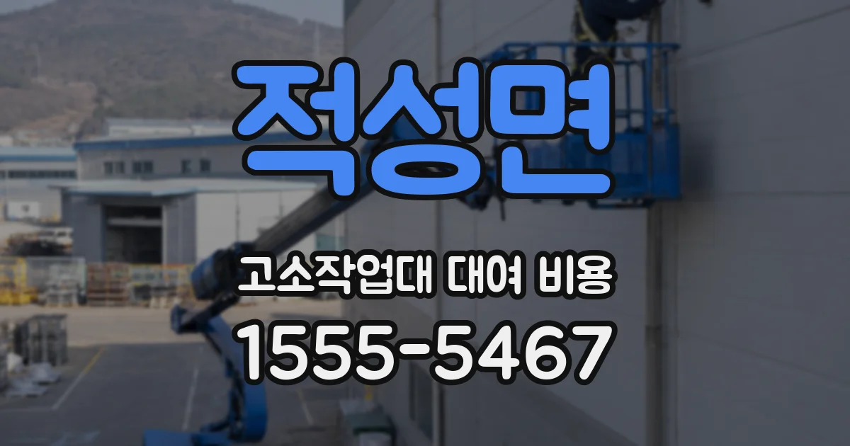 적성면 고소작업대 대여 비용