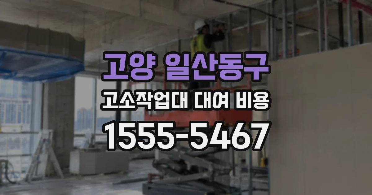 고양 일산동구 고소작업대 대여 비용