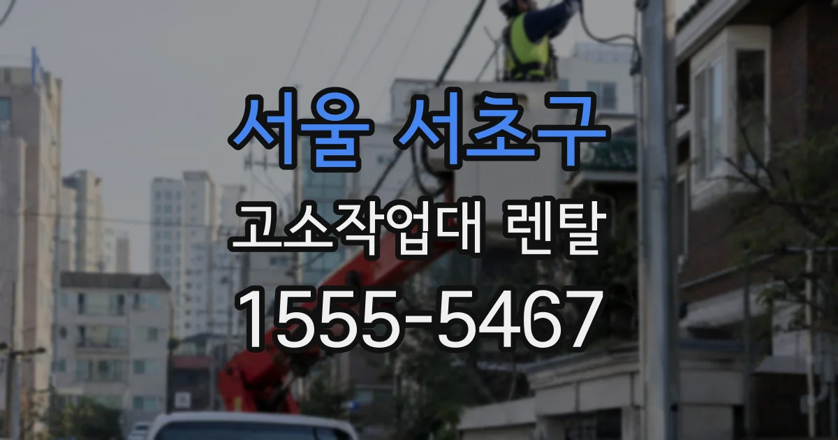 서울 서초구 고소작업대 렌탈