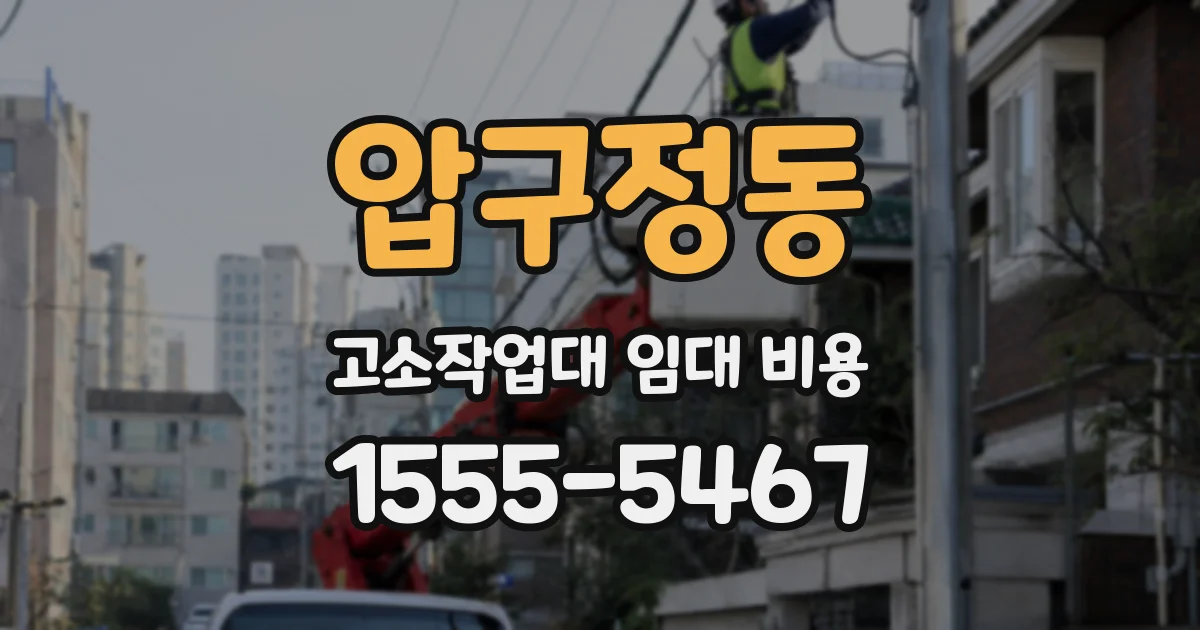 압구정동 고소작업대 임대 비용