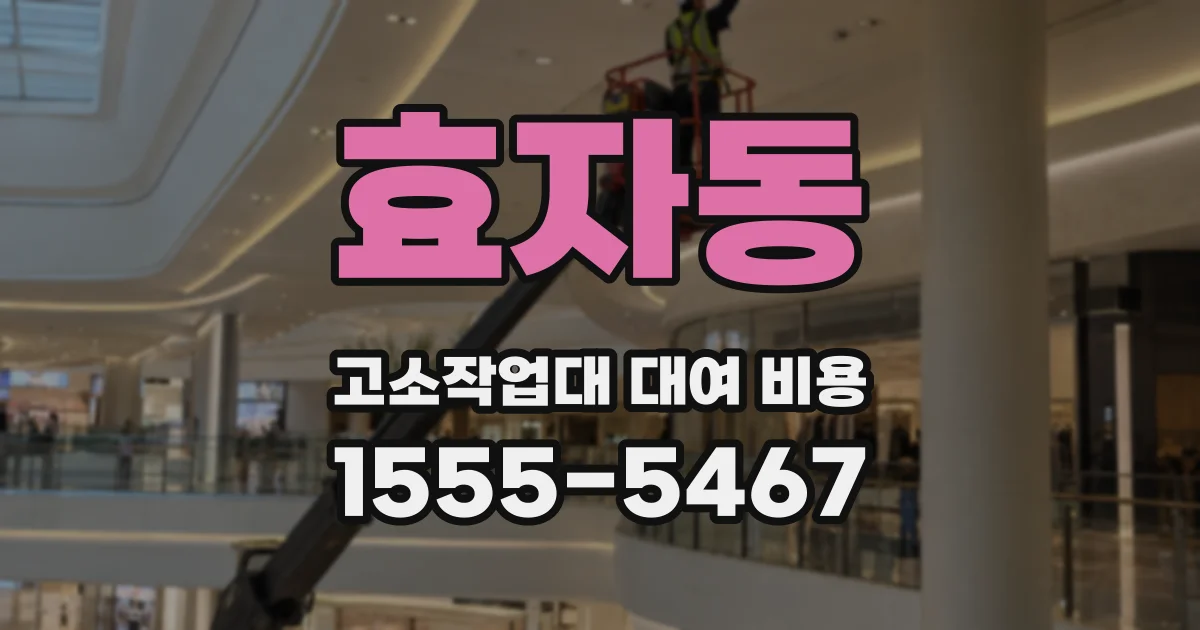 효자동 고소작업대 대여 비용