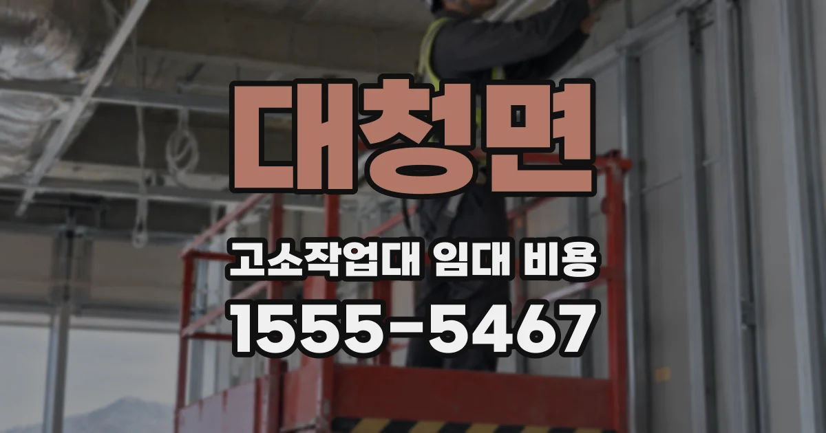 대청면 고소작업대 임대 비용