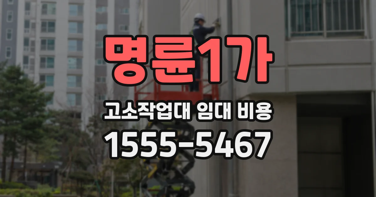 명륜1가 고소작업대 임대 비용